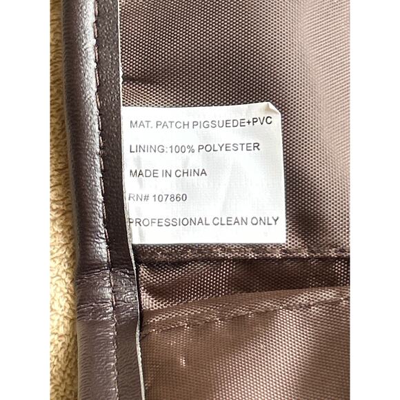 Vintage Style Patchwork Suede Purse Brown Pig Leather Wallet Shoulder Bag - Picture 12 of 12